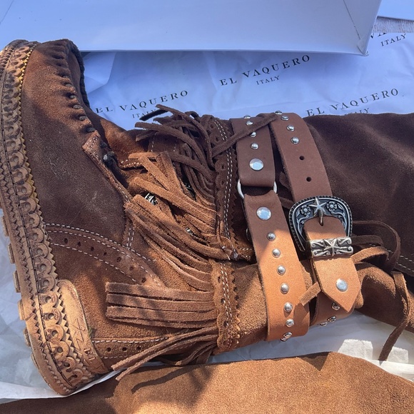 EL VAQUERO ITALY Elizabeth Silverstone Sierra over knee boots SIZE 8 . BRAND NEW - Picture 4 of 13